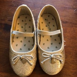 Gold shimmer flats